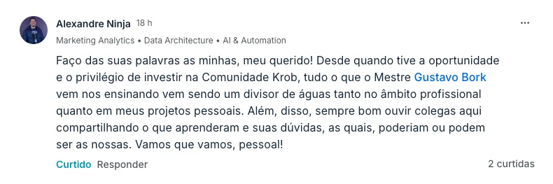 Comentário do Alexandre no Circle